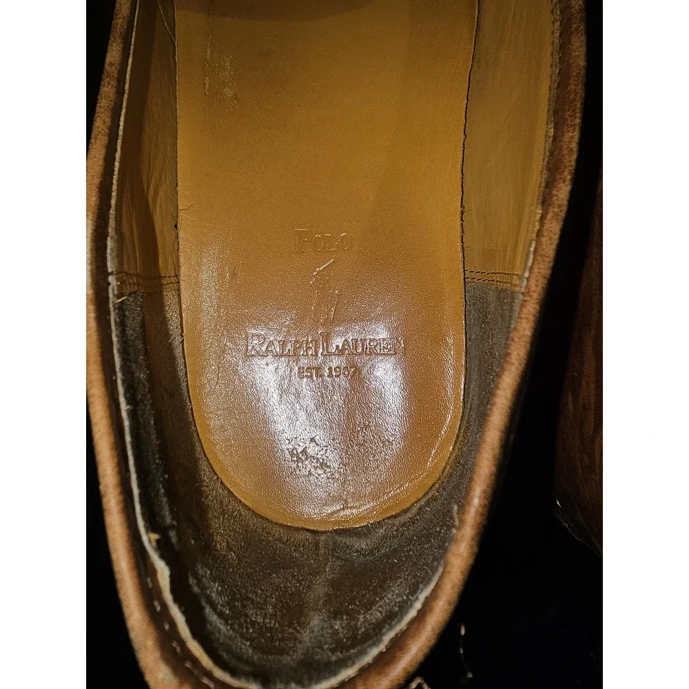 Polo Ralph Lauren Men's Alston Leather Penny Loafers Tan Brown Slip On 16D 16